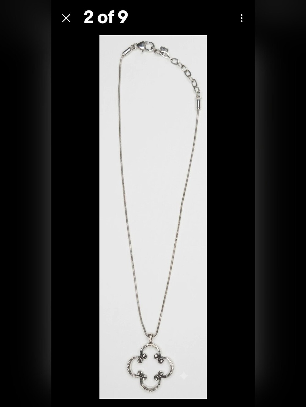 Brighton Toledo Mido Reversible Swarovski Crystal Quatrefoil Pendant Necklace - Picture 2 of 9